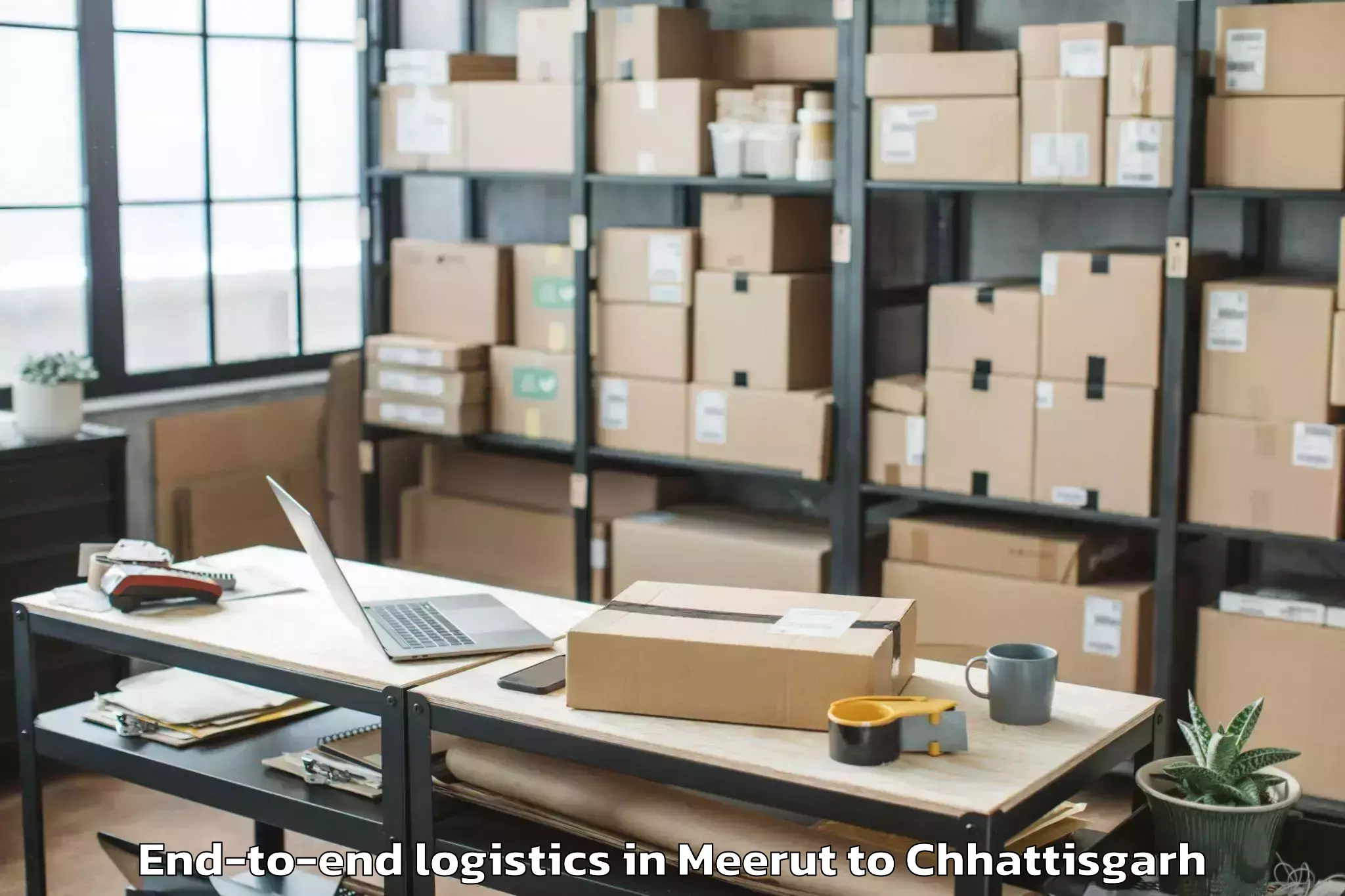 Book Meerut to Kumhari End To End Logistics Online